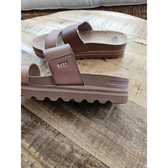 REEF Brown Cushion Vista Hi Platform Sandals Women's Size 8 - Picture 8 of 12